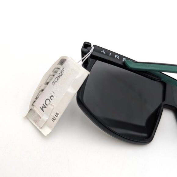 Aire Unisex Blazar Wrap Sunglasses Front Logo Matte Black/Gold Mirror One Size - Picture 4 of 7